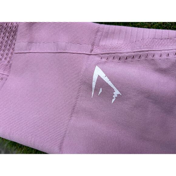 Gymshark Pink High Waist Leggings Compression Knit Workout Performance Wear S - Picture 8 of 8